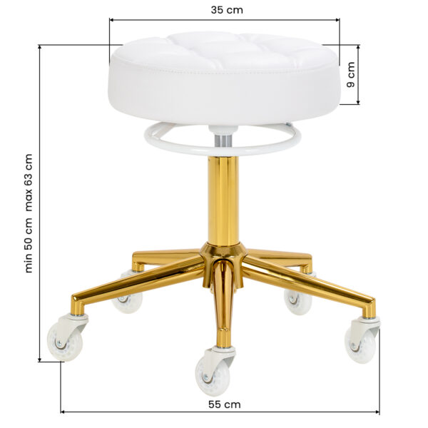 De Gabbiano D054G kappersstoel in goudwit 6