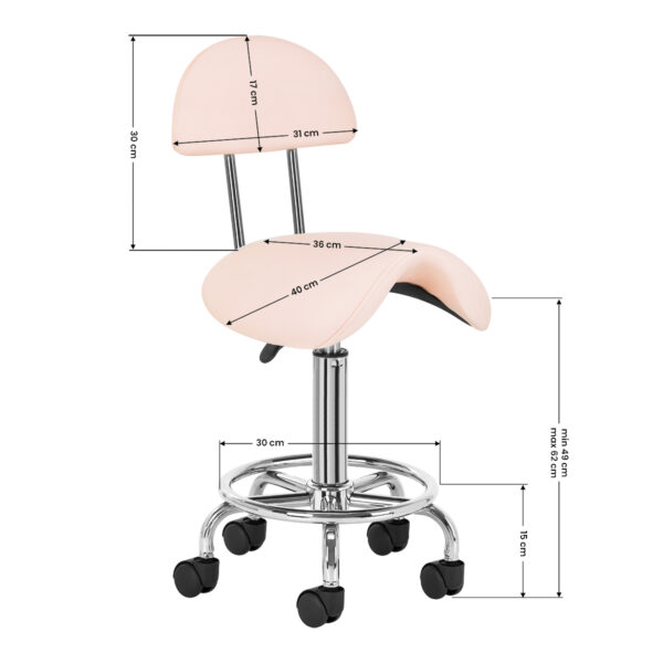 Cosmetische kruk tabouret 6001 roze 8