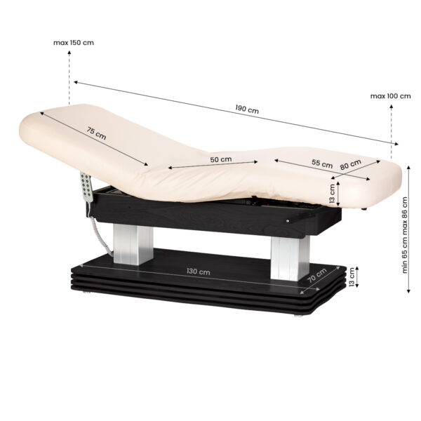 Elektrische SPA-ligstoel Sillon Comfort crème met zwarte voet 18