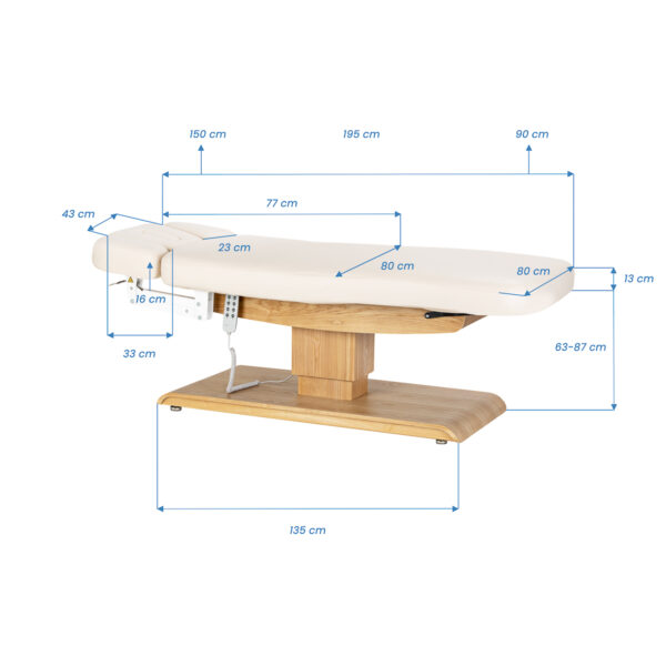 Elektrische SPA-ligstoel Sillon Relax crème met lichtbruine basis 20