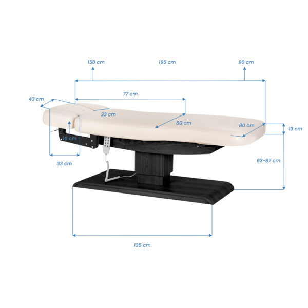 Elektrische SPA-ligstoel Sillon Relax crème met zwarte voet 20