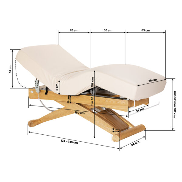 Elektrische SPA-ligstoel Sillon Siesta crèmekleurig met lichtbruine basis 20