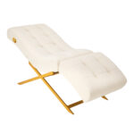 Witte Sillon Umbra wimper behandelstoel met gouden voet 2