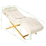 Witte Sillon Umbra wimper behandelstoel met gouden voet 11