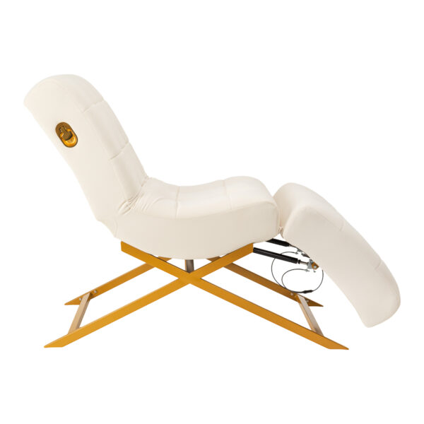 Witte Sillon Umbra wimper behandelstoel met gouden voet 4