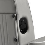 Gabbiano Levi barberstoel met zwart frame en grijze stiksels aan de achterkant. 14