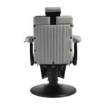 Gabbiano Levi barberstoel met zwart frame en grijze stiksels aan de achterkant. 3