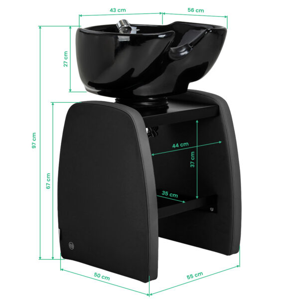 Kapper wasunit Omega Aqualina zwart 17