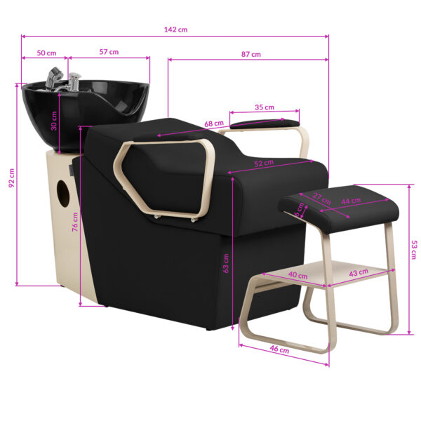 Kapper wasunit Omega Marina zwart 14