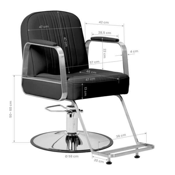 Kappersstoel Gabbiano Acri zwart 10