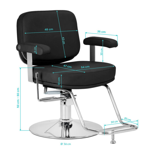 Kappersstoel Omega Astra Plus zwart 11