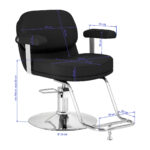 Kappersstoel Omega Astra zwart 10