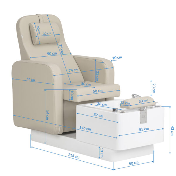 Pedicurestoel SPA stoel Sillon Elysia crème 17