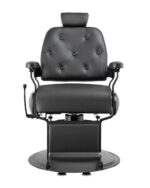 Barberstoel retro kantelbare voetensteun zwart MUDI