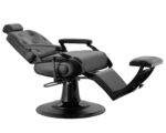 Barberstoel retro kantelbare voetensteun zwart MUDI