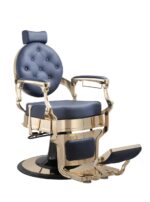Buzz barberstoel goud chroom donkerblauw MUDI