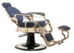 Buzz barberstoel goud chroom donkerblauw MUDI