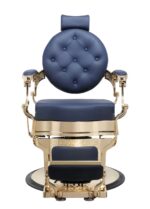 Buzz barberstoel goud chroom donkerblauw MUDI