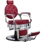 BUZZ barberstoel stijlvol aluminium frame donkerrood MUDI