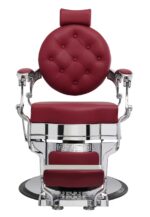 BUZZ barberstoel stijlvol aluminium frame donkerrood MUDI