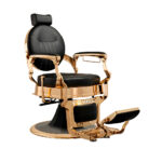 CAESAR + GOLD elegante barberstoel aluminium onderstel goud MUDI
