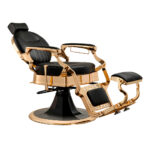 CAESAR + GOLD elegante barberstoel aluminium onderstel goud MUDI