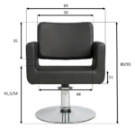 CHIC R kappersstoel ronde voet zwart MUDI