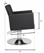 CHIC R kappersstoel ronde voet zwart MUDI