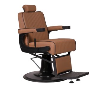 DOUR barberstoel verticale stiknaad bruin MUDI