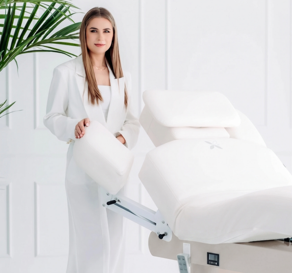 Eterna Beige elektrische beautybank 4 motoren wit Habys