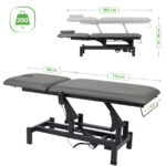 Fortis 2 elektrische behandeltafel handbediening hoofdkussen grijs Habys