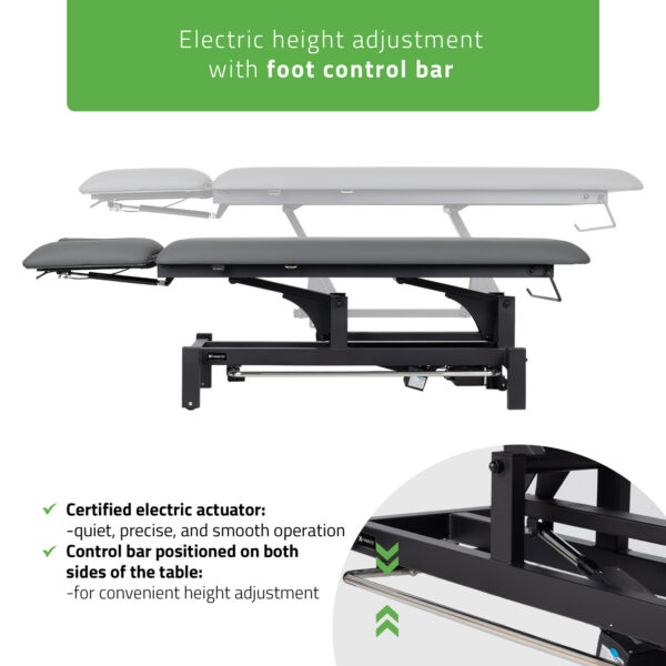 Fortis 2 ERGO elektrische behandeltafel voetbediening grijs Habys