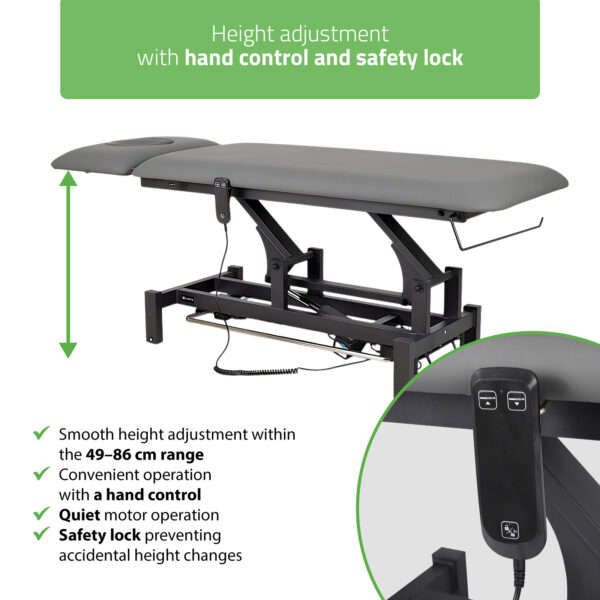 Fortis 2 ERGO elektrische behandeltafel voetbediening grijs Habys