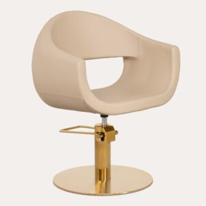 GLAM RG kappersstoel gouden onderstel beige MUDI