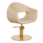 GLAM RG kappersstoel gouden onderstel beige MUDI