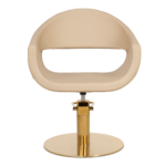 GLAM RG kappersstoel gouden onderstel beige MUDI