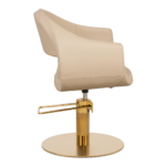 GLAM RG kappersstoel gouden onderstel beige MUDI
