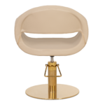 GLAM RG kappersstoel gouden onderstel beige MUDI