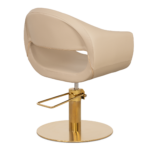 GLAM RG kappersstoel gouden onderstel beige MUDI