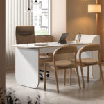 Ikon bureau met kabeldoorvoer wit NAGGURA