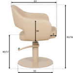 LIRA bovenstuk kappersstoel beige PLANET HAIR