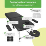 Nadia inklapbare massagetafel 60 cm Comfy Base zwart Habys