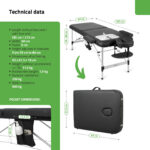 Nadia inklapbare massagetafel 60 cm Comfy Base zwart Habys