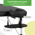 Nina inklapbare massagetafel 60 cm Comfy Base zwart Habys
