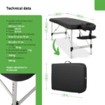 Nina inklapbare massagetafel 60 cm Comfy Base zwart Habys