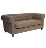 REPOSE wachtbank 2-zits chesterfield donkerbruin MUDI