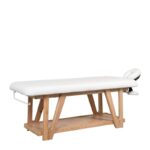 Roots massagetafel houten verstelbare hoofdsteun wit WEELKO