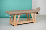 Roots massagetafel houten verstelbare hoofdsteun wit WEELKO