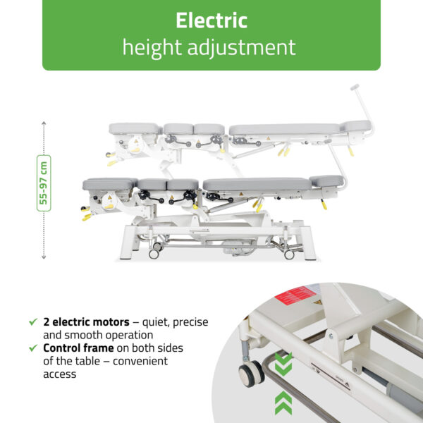 Upright Chiro Z7 elektrische behandeltafel 7-delig grijs Habys