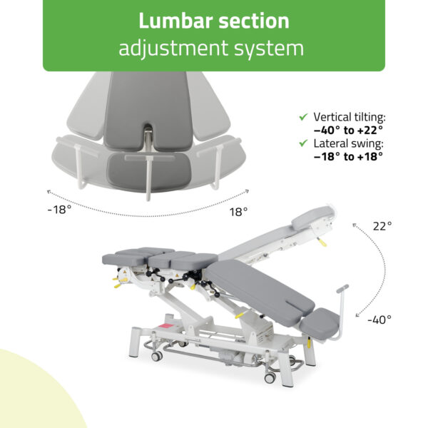Upright Chiro Z7 elektrische behandeltafel 7-delig grijs Habys
